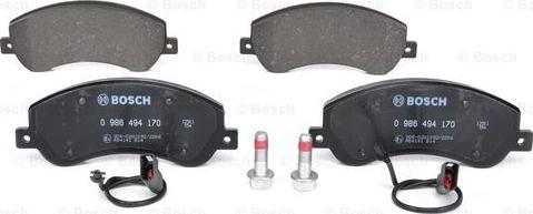 BOSCH 0 986 494 170 - Brake Pad Set, disc brake onlydrive.pro