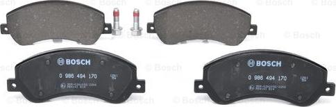 BOSCH 0 986 494 170 - Brake Pad Set, disc brake onlydrive.pro