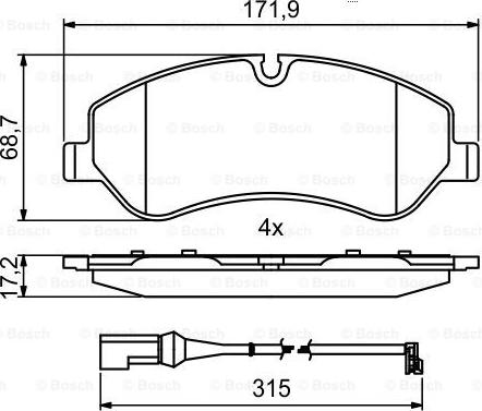 BOSCH 0 986 494 844 - Bremžu uzliku kompl., Disku bremzes onlydrive.pro