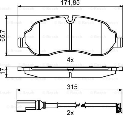 BOSCH 0 986 494 845 - Stabdžių trinkelių rinkinys, diskinis stabdys onlydrive.pro