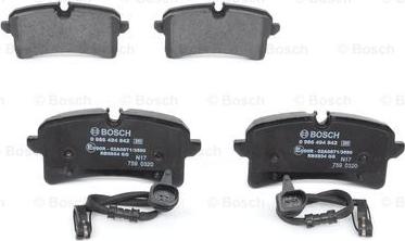 BOSCH 0 986 494 842 - Brake Pad Set, disc brake onlydrive.pro