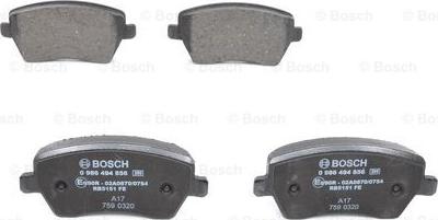 BOSCH 0 986 494 856 - Piduriklotsi komplekt,ketaspidur onlydrive.pro