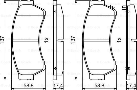 BOSCH 0 986 494 860 - Stabdžių trinkelių rinkinys, diskinis stabdys onlydrive.pro