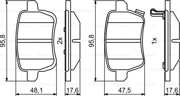 BOSCH 0 986 494 802 - Brake Pad Set, disc brake onlydrive.pro