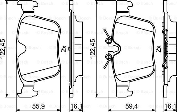 BOSCH 0 986 494 819 - Stabdžių trinkelių rinkinys, diskinis stabdys onlydrive.pro