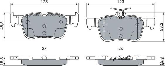 BOSCH 0 986 494 888 - Bremžu uzliku kompl., Disku bremzes onlydrive.pro