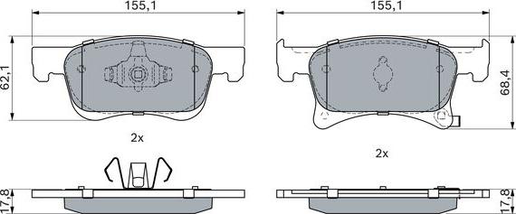 BOSCH 0 986 494 823 - Brake Pad Set, disc brake onlydrive.pro