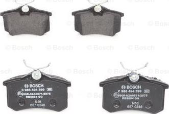 BOSCH 0 986 494 399 - Stabdžių trinkelių rinkinys, diskinis stabdys onlydrive.pro