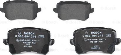 BOSCH 0 986 494 344 - Brake Pad Set, disc brake onlydrive.pro