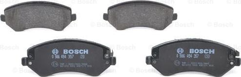 BOSCH 0 986 494 357 - Brake Pad Set, disc brake onlydrive.pro