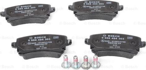 BOSCH 0 986 494 303 - Brake Pad Set, disc brake onlydrive.pro