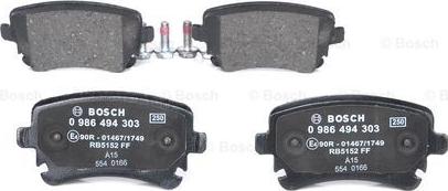 BOSCH 0 986 494 303 - Brake Pad Set, disc brake onlydrive.pro