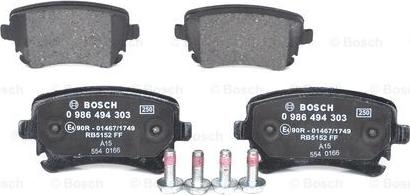 BOSCH 0 986 494 303 - Brake Pad Set, disc brake onlydrive.pro