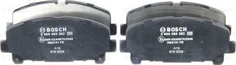 BOSCH 0 986 494 382 - Brake Pad Set, disc brake onlydrive.pro