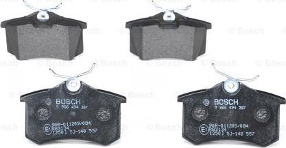 BOSCH 0 986 494 387 - Brake Pad Set, disc brake onlydrive.pro