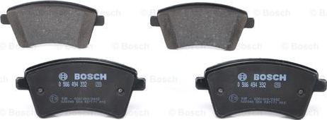 BOSCH 0 986 494 332 - Brake Pad Set, disc brake onlydrive.pro