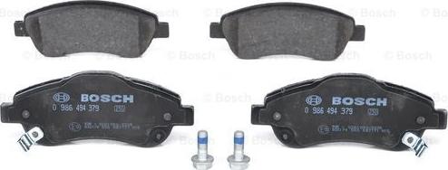 BOSCH 0 986 494 379 - Brake Pad Set, disc brake onlydrive.pro