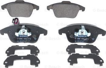 BOSCH 0 986 494 372 - Brake Pad Set, disc brake onlydrive.pro