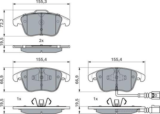 BOSCH 0 986 494 372 - Piduriklotsi komplekt,ketaspidur onlydrive.pro