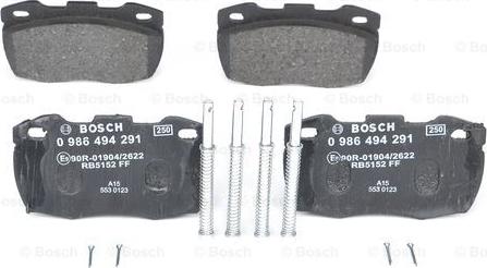 BOSCH 0 986 494 291 - Brake Pad Set, disc brake onlydrive.pro