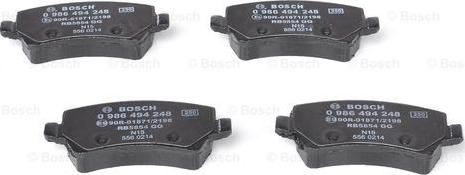 BOSCH 0 986 494 248 - Brake Pad Set, disc brake onlydrive.pro