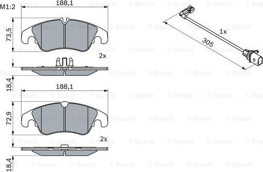 BOSCH 0 986 494 259 - Bremžu uzliku kompl., Disku bremzes onlydrive.pro