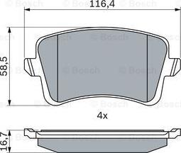 BOSCH 0 986 494 254 - Stabdžių trinkelių rinkinys, diskinis stabdys onlydrive.pro