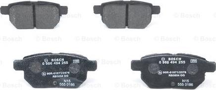 BOSCH 0 986 494 255 - Brake Pad Set, disc brake onlydrive.pro