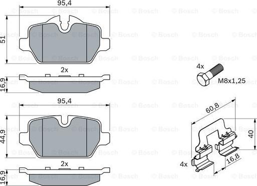 BOSCH 0 986 494 269 - Brake Pad Set, disc brake onlydrive.pro