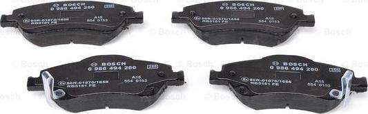 BOSCH 0 986 494 260 - Brake Pad Set, disc brake onlydrive.pro