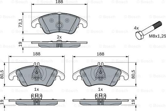 BOSCH 0 986 494 263 - Тормозные колодки, дисковые, комплект onlydrive.pro