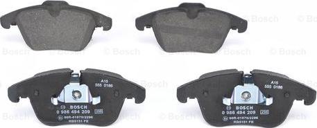 BOSCH 0 986 494 209 - Brake Pad Set, disc brake onlydrive.pro