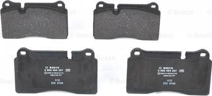 BOSCH 0 986 494 207 - Brake Pad Set, disc brake onlydrive.pro