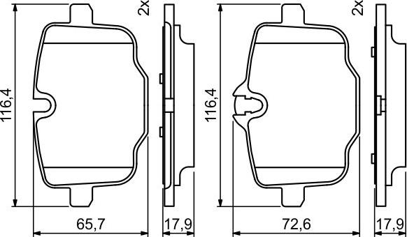 BOSCH 0 986 494 759 - Stabdžių trinkelių rinkinys, diskinis stabdys onlydrive.pro