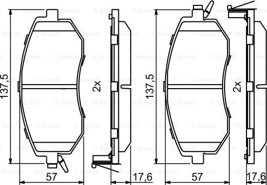 BOSCH 0 986 494 761 - Bremžu uzliku kompl., Disku bremzes onlydrive.pro