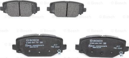 BOSCH 0 986 494 767 - Bremžu uzliku kompl., Disku bremzes onlydrive.pro