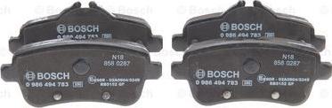 BOSCH 0 986 494 783 - Brake Pad Set, disc brake onlydrive.pro