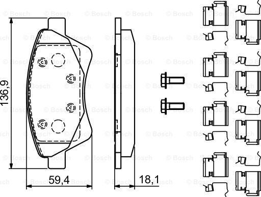 BOSCH 0 986 494 725 - Brake Pad Set, disc brake onlydrive.pro