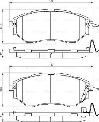 BOSCH 0 986 495 156 - Brake Pad Set, disc brake onlydrive.pro