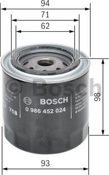 BOSCH 0 986 452 024 - Oil Filter onlydrive.pro