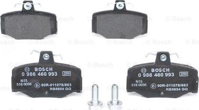 BOSCH 0 986 460 993 - Brake Pad Set, disc brake onlydrive.pro