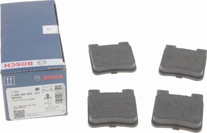 BOSCH 0 986 460 965 - Brake Pad Set, disc brake onlydrive.pro