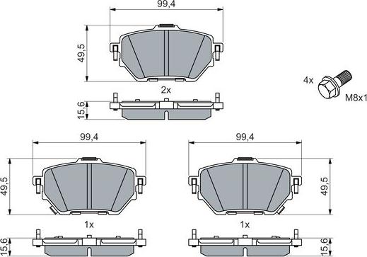 BOSCH 0 986 460 066 - Brake Pad Set, disc brake onlydrive.pro