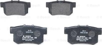 BOSCH 0 986 461 006 - Piduriklotsi komplekt,ketaspidur onlydrive.pro