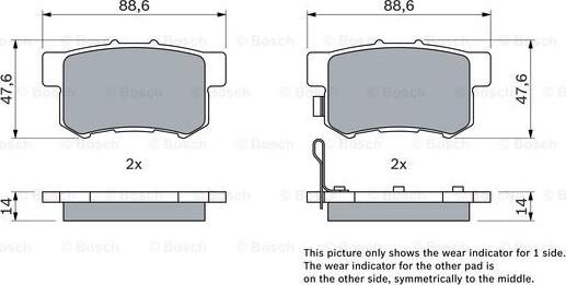 BOSCH 0 986 461 006 - Piduriklotsi komplekt,ketaspidur onlydrive.pro