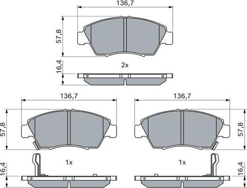 BOSCH 0 986 461 759 - Brake Pad Set, disc brake onlydrive.pro