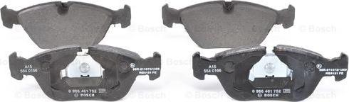 BOSCH 0 986 461 752 - Brake Pad Set, disc brake onlydrive.pro