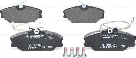 BOSCH 0 986 461 765 - Piduriklotsi komplekt,ketaspidur onlydrive.pro