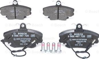 BOSCH 0 986 467 720 - Brake Pad Set, disc brake onlydrive.pro