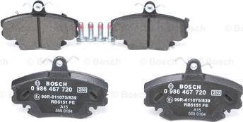 BOSCH 0 986 467 720 - Brake Pad Set, disc brake onlydrive.pro